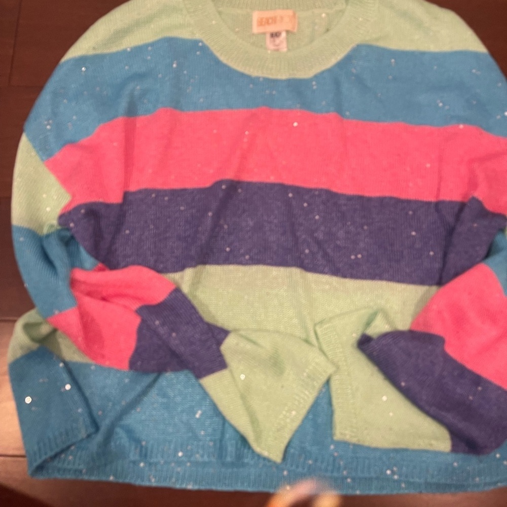 nwot Beach Riot rainbow multicolor Sequin Sweater large
